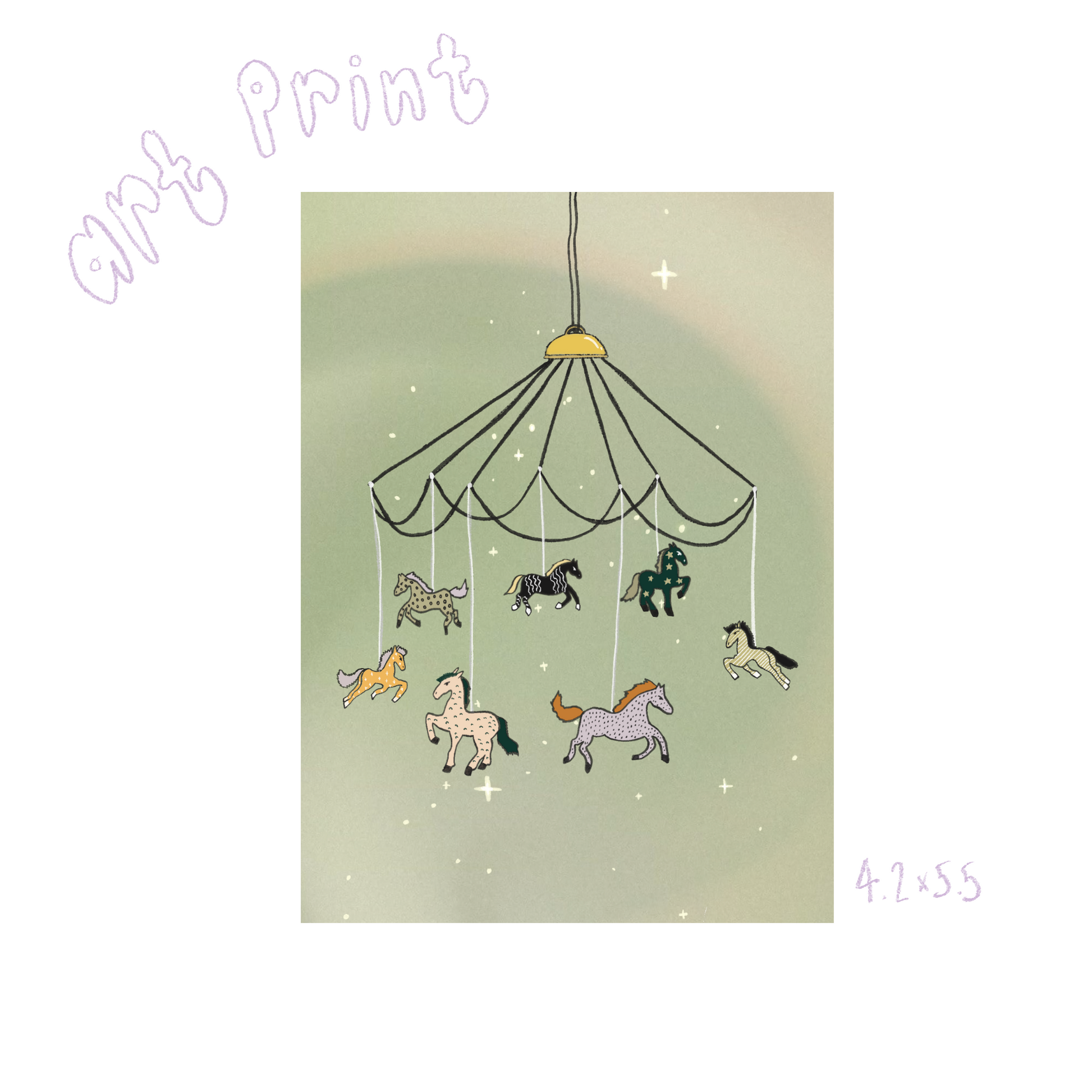 ‘Whimsy Horses’ Art Print-1