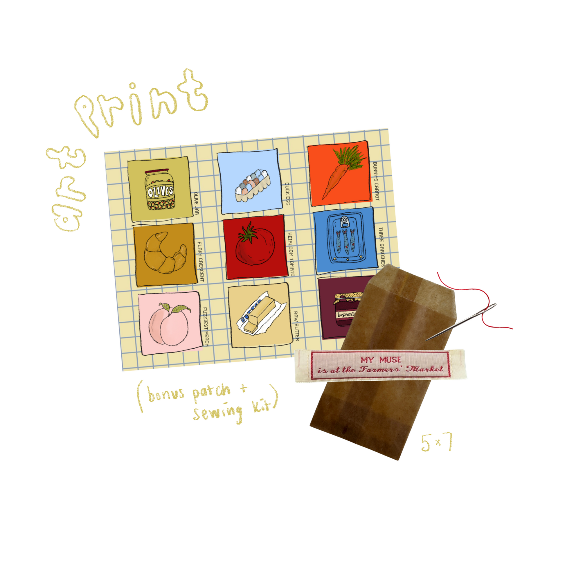 ‘Market Palette’ Sticker Sheet & ‘Market Patch’-1