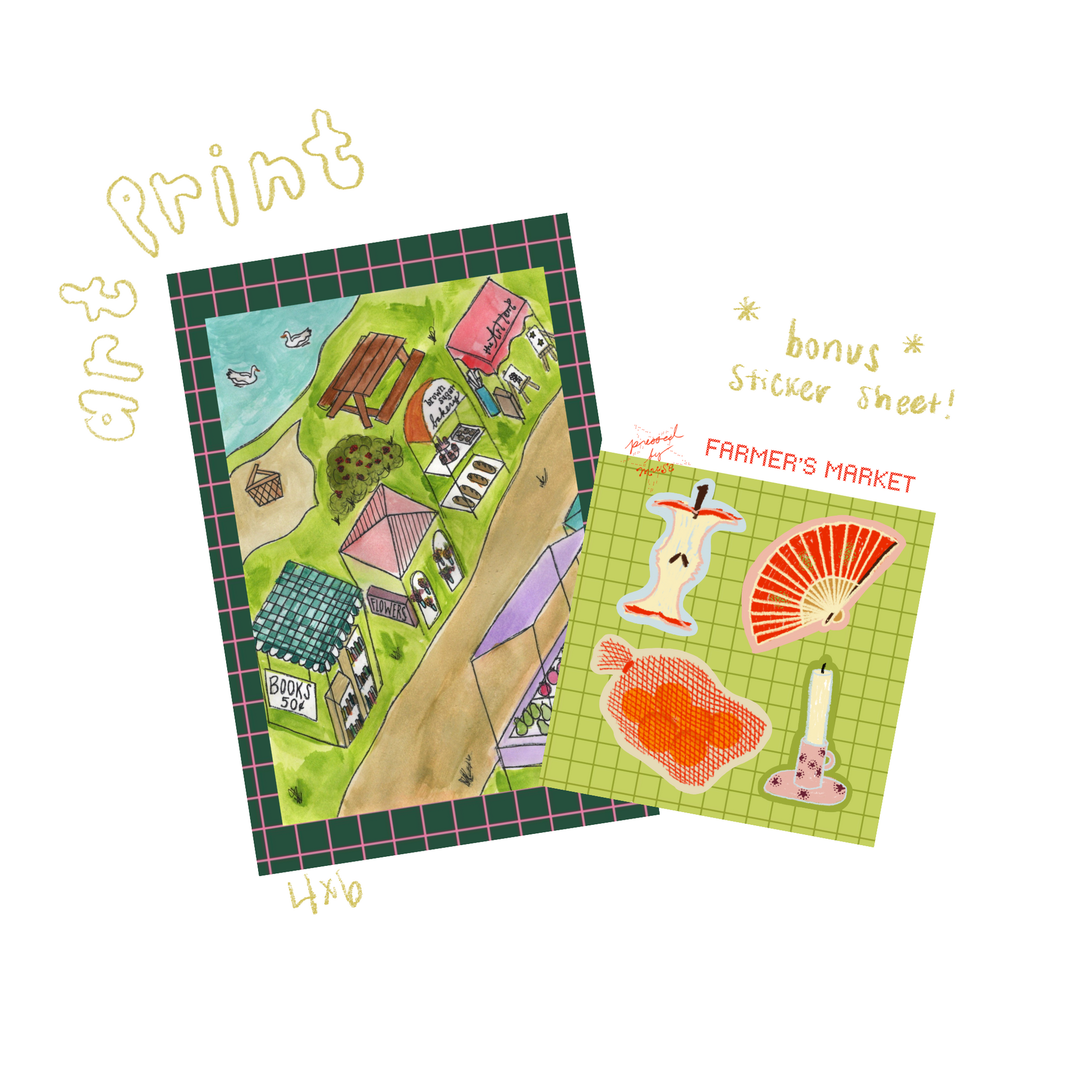 ‘Watercolor Market’ Print & Sticker Sheet-1