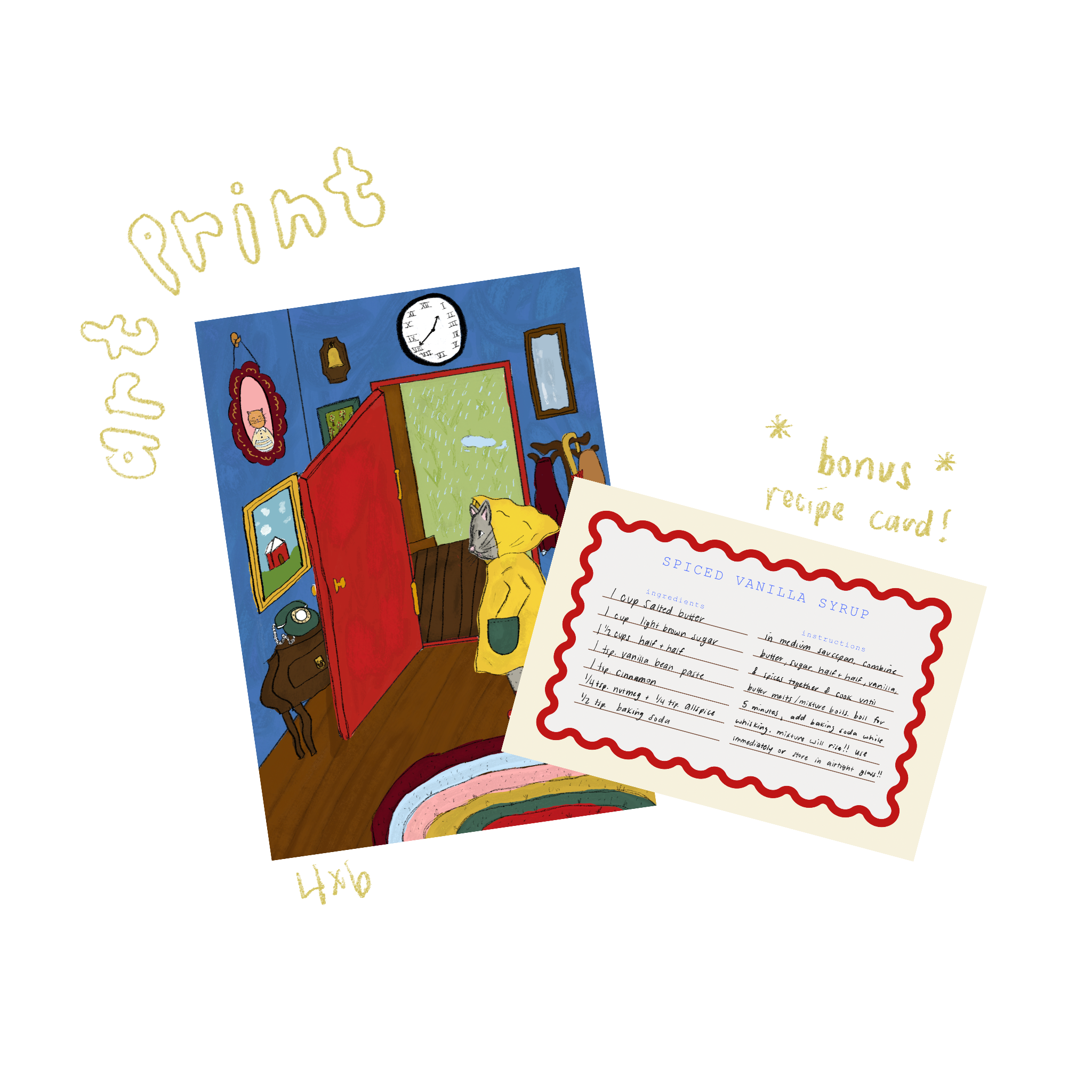 ‘Dance in the Rain’ Print & Recipe Card